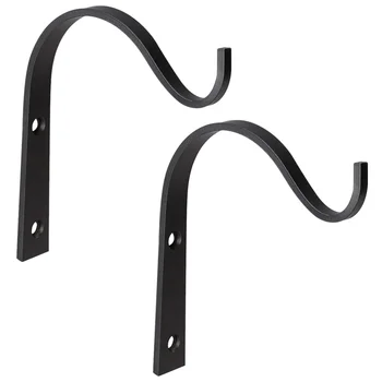 

2pcs Flower Basket Hook Iron Bending Plant Hanging Bracket Sturdy Wall Coat Hanger