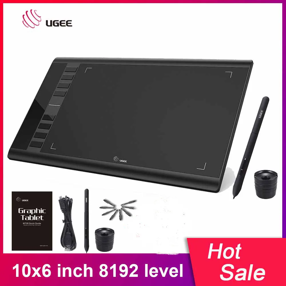 Графический планшет UGEE M708 для рисования доска электронный письма 10x6 дюймов