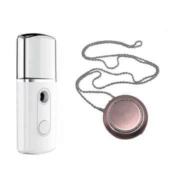 

Air Purifier USB Personal Necklace Negative Ion Rose Red & Facial Moisturizing Beauty Instrument USB Charging