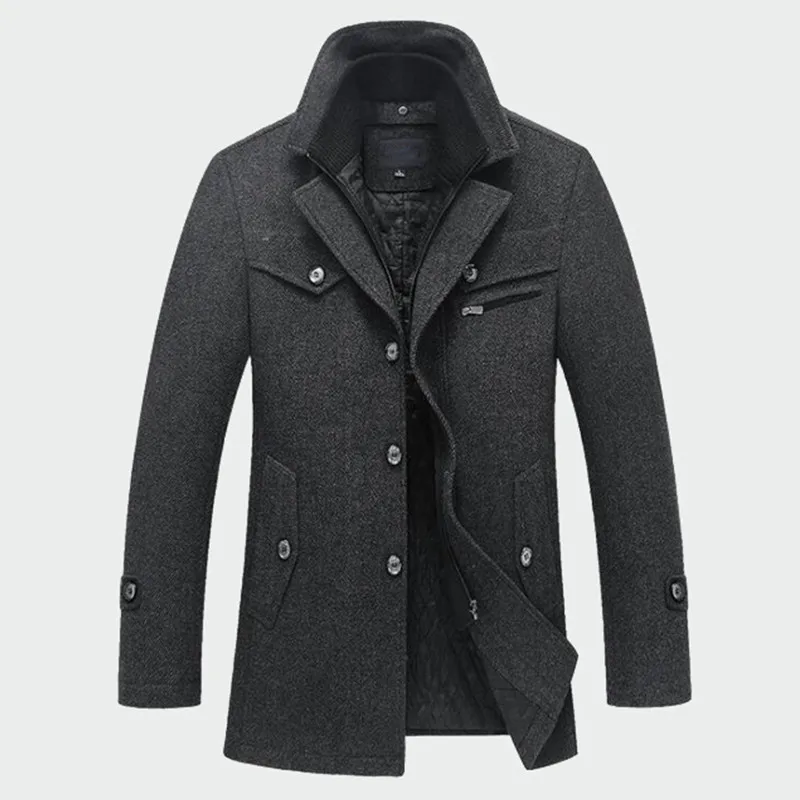 Мужская брендовая одежда M-4XL зимние мужские толстые облегающие пальто куртки мужские s Повседневная Теплая Верхняя одежда куртка и пальто мужские Peacoat KA833 - Цвет: KA833 Dark Grey