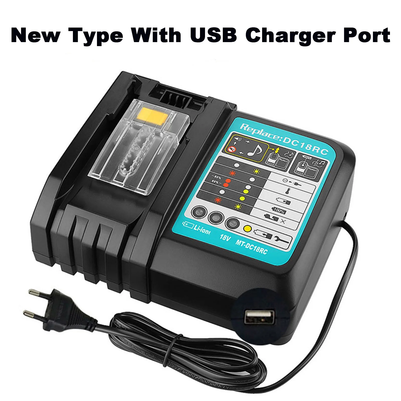 Makita 14.4V 18V Bl1830 Bl1430 Dc18Rc Dc18Ra 전동 공구 용 전류 3A 리튬 이온 배터리 충전기, 충전 Eu 플러그
