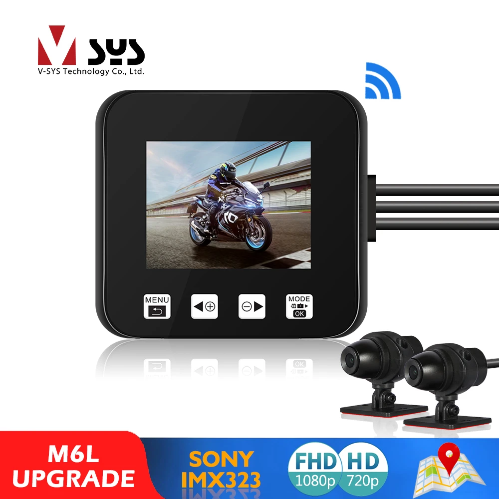 Sys Vsys M6l P6l バイク用 ドライブレコーダー Wifi機能 防水前後カメラ Sony Imx323センサーフルhd 1080p 7p リモコン付き Gセンサー 常時録画 ループ録画 Dash Cam Dash Cam Dvrcam Dvr Aliexpress