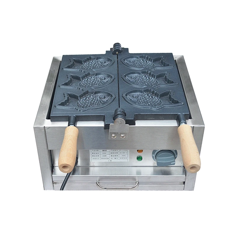 electric 110v Коммерческая антипригарное покрытие Рыбная вафельница тайяки машина - Цвет: electric 110v