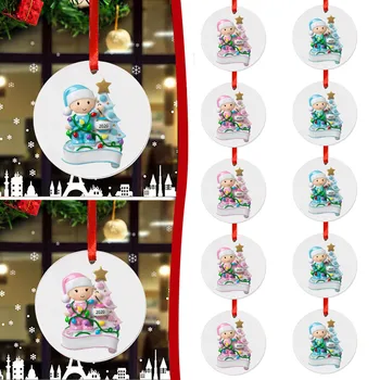 

5PC 2020 Christmas Ornaments Hanging Decoration Gift Product Personalized Family christmas tree ornaments boze narodzenie