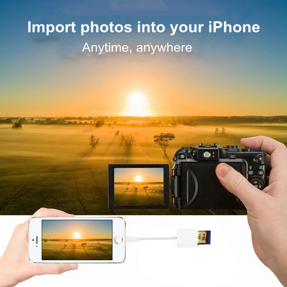 SD TF Card lightning to usb camera adapter Card Reader Adapter OTG Data Cable for iPad 3