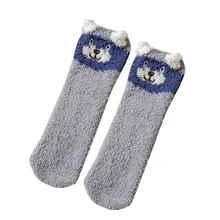 Jaycosin/флисовые 3D забавные носки для животных, спящих дома, calcetines mujer, забавные носки для женщин,, теплые носки для зимы