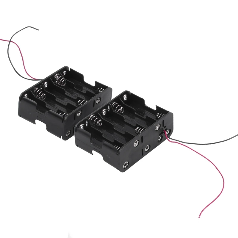 

MasterFire 400pcs/lot 10 AA 2A Batteries 15V Clip Battery Holder Box Case Storage Organizer With Wire Leads Black Plastic