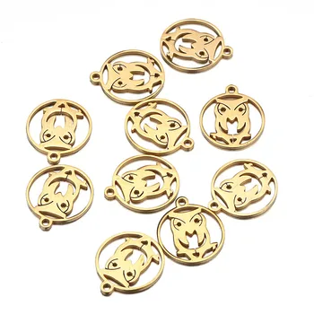 

Simple round pendant owl pattern accessories DIY bracelet necklace making material for decoration