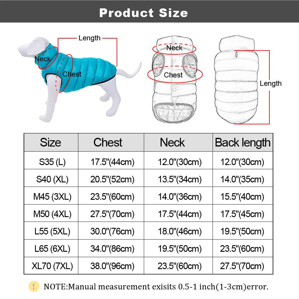 Reversible Waterproof Winter Dog Vest – 3-Layer Thick Warm Jacket for Small and large dogs 6