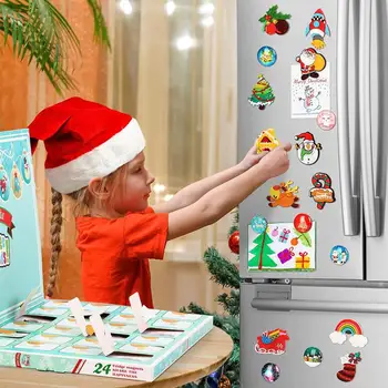 

16PCS Fridge Magnet Home Decoration Refrigerator Magnets Christmas Fridge Decorations Cute Cartoon Soft For Holiday Child Gifts