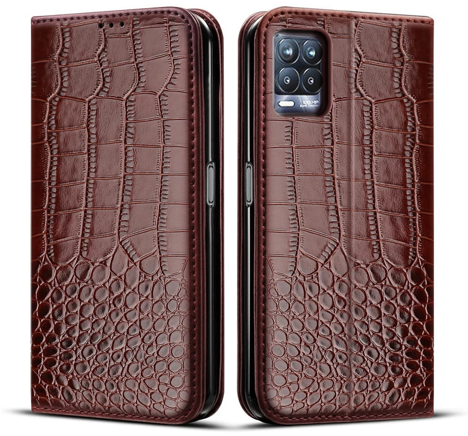 Leather Flip Wallet Phone Case with Card Holder and Stand Feature