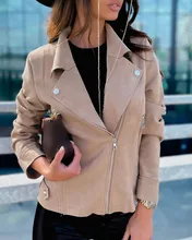 Women's Autumn Jacket 2021 Fashion New Long Sleeve Zipper Lapel Autumn Winter Coat Casual Female Jackets