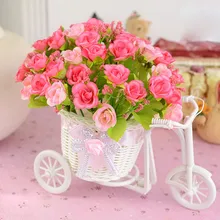 501 Большой ротанга Цветочная корзина "трехколесный велосипед" декоративная ваза для вечерние Декор офис орнамент подарок; Лидер продаж;
