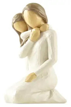 

Resin Craft 13 cm 5" Daughter Hug Mom Statues and Figurines Sculpture Woman Cream Home Decor Best Gift For Mon and Daughter