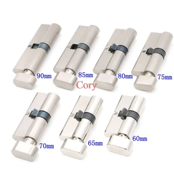 

1PC Door cylinder 60 65 70 75 80 85 90mm Security Copper Lock Cylinder The key to the interior door lock Big gourd Type 5 keys