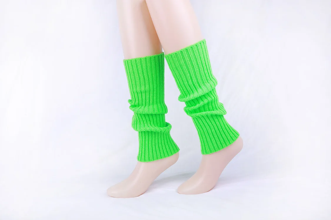 

Currently Available Fluorescence Color Stripes Knitted Leg Warmers Adult Candy-Colored Bunching Socks