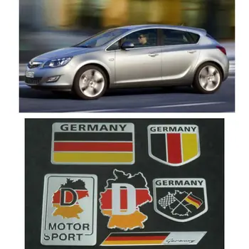 

6pc Car Sticker For opel astra h astra j insignia astra g corsa d vectra Motorcycle Car Accessories Germany Flag Aluminum Alloy