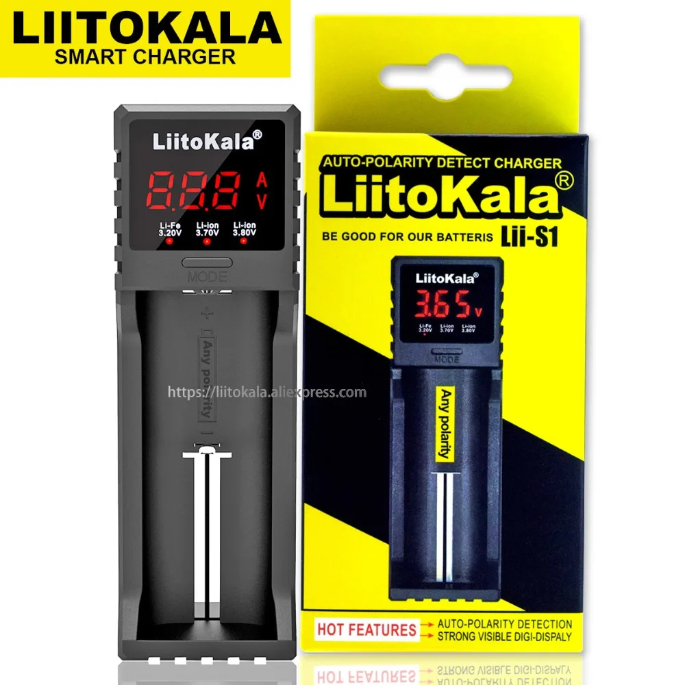 

Charger Lii-S1 Lii-S2 Lii-S4 Lii-S6 Lii-S8 for rechargable 1.2V NiMH 3.7V Lithium 3.2V LiFePo4 21700 26650 18650 battery