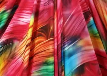 

150* 100CM impermeable, high stretch knit bottom printing red fire curve pattern fabric cheongsam fabric swimsuit bikini fabric