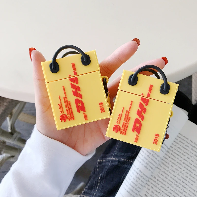 Для AirPods 2 наушников 3D известный тренд Экспресс сумка чехол для наушников для AirPods 1 2 Bluetooth гарнитура силиконовый чехол с крючком