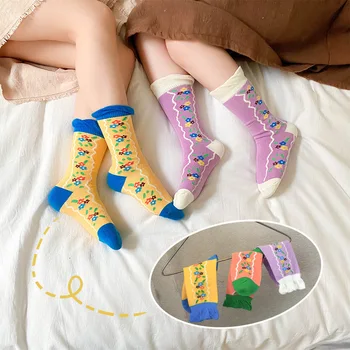 

2020 Children's socks wholesale fashion autumn and winter wave small flower socks boys and girls children's wear socks 9-11