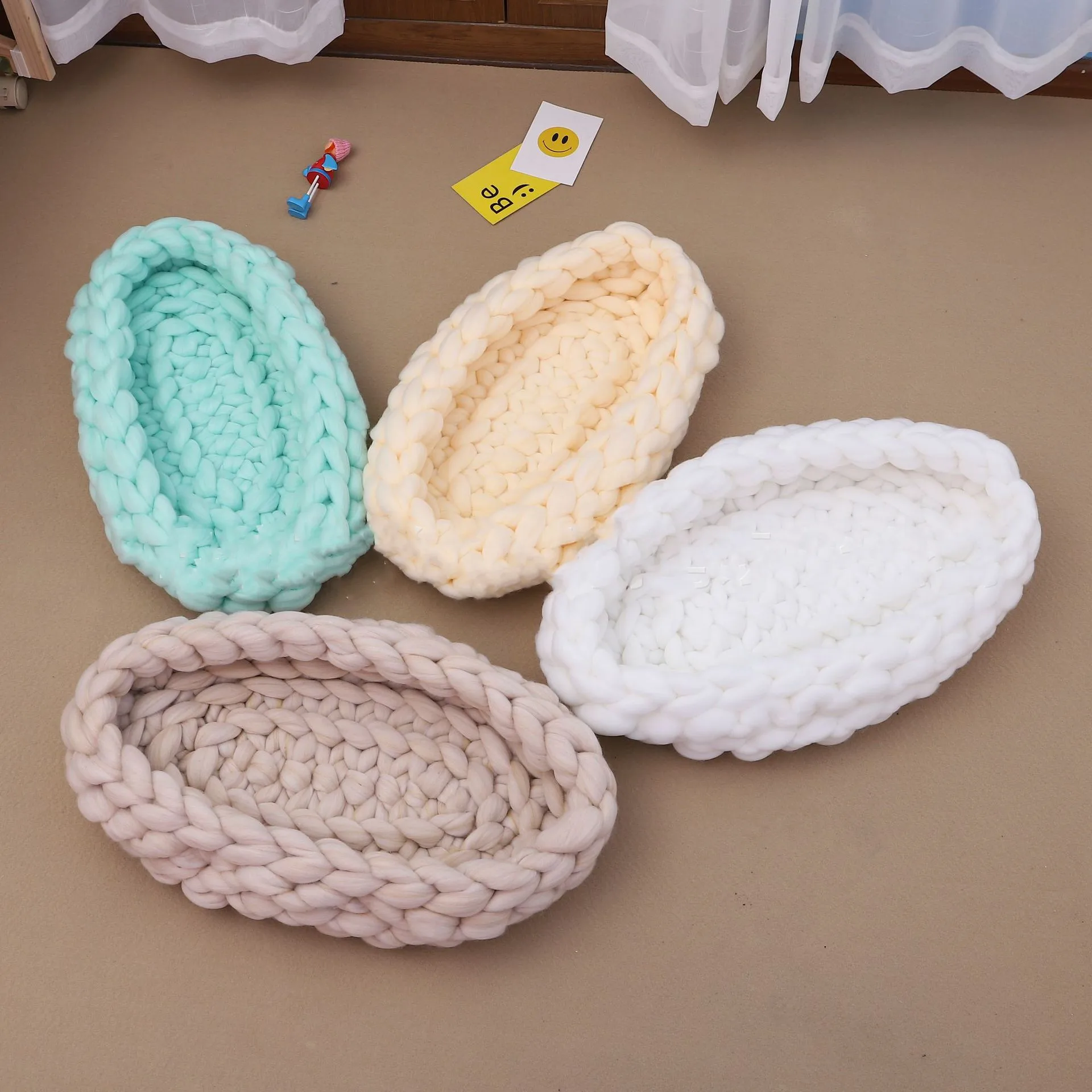 criativo-chunky-knit-cocoon-nest-pod-fotografia-prop-handmade-woven-basket-bebe-recem-nascido-barco-infantil-box-photo-shoot-para-estudio