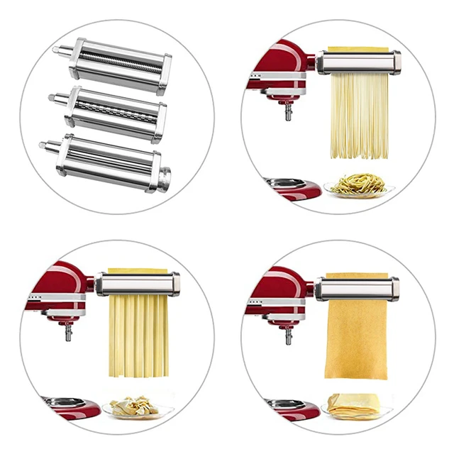 Gvode 3-Piece Pasta Roller and Cutter Set for KitchenAid Stand Mixers,Stainless Steel