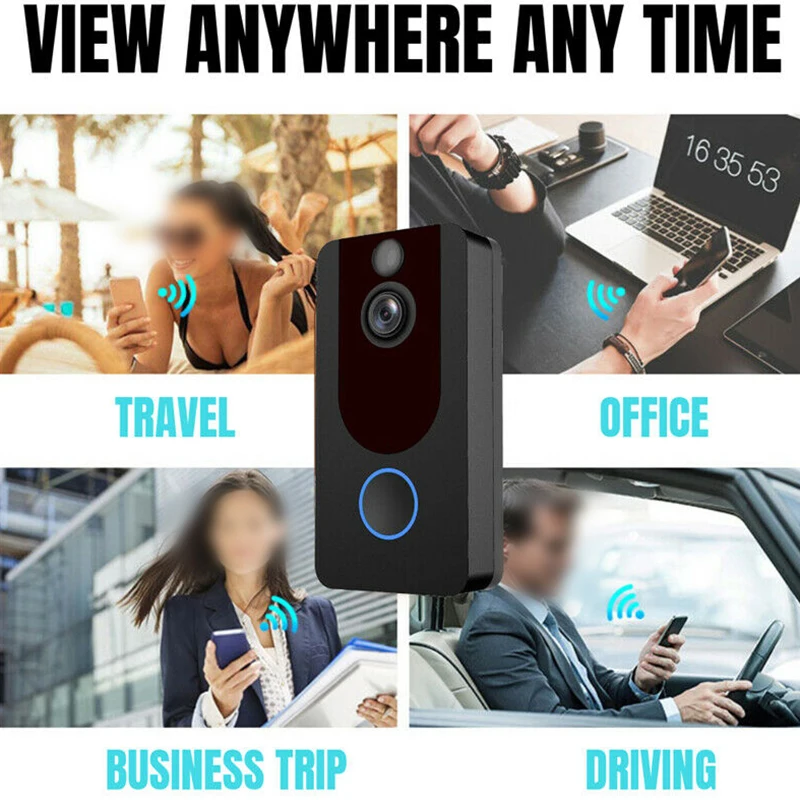 Умный IP видеодомофон Wi-Fi видеодомофон дверной звонок wifi дверной Звонок камера для квартиры ИК сигнализация беспроводная камера безопасности