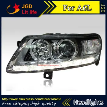 

Car styling LED HID LED Audi A6L A6 headlights case for Audi A6L A6 headlight 2005-2008 Bi-Xenon Lens low beam