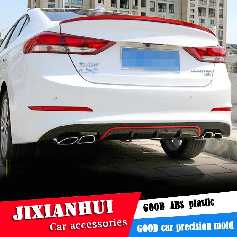 For Hyundai Elantra Body kit spoiler 2016-2018 BK ABS Rear lip rear front Bumper Diffuser Bumpers Protector | Автомобили и