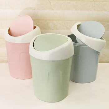 

Desktop Trash can Mini Car Trash Bin Trumpet Creative Covered Kitchen Living Room Trash Can Home Kitchen Rubbish Bin