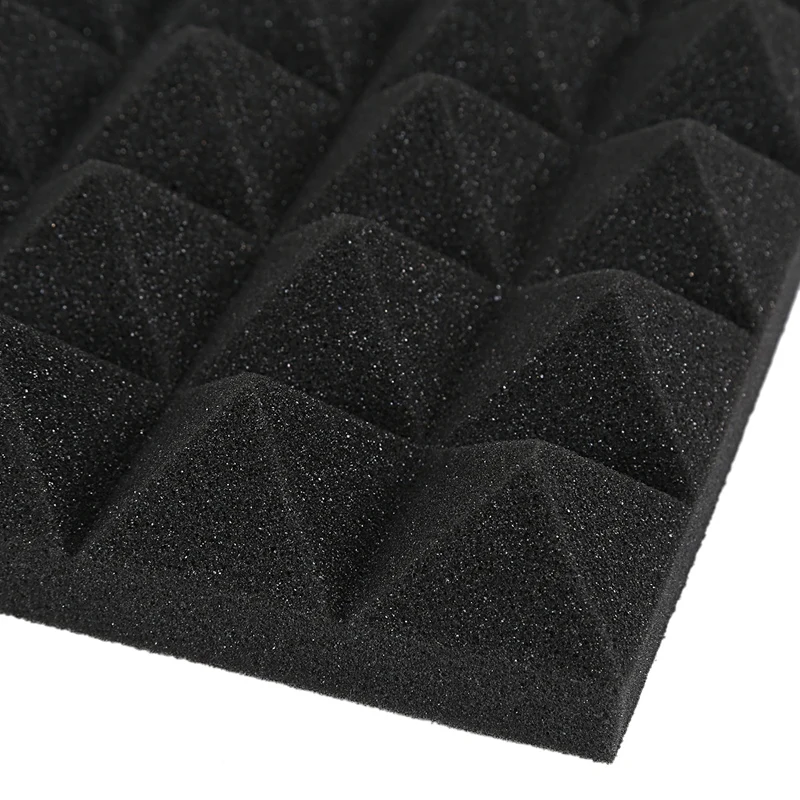Промо-акция! Древесный уголь акустические пенопластовые плитки пена для звукоизоляции панелей студия звуковая Прокладка 2x10x10 дюймов