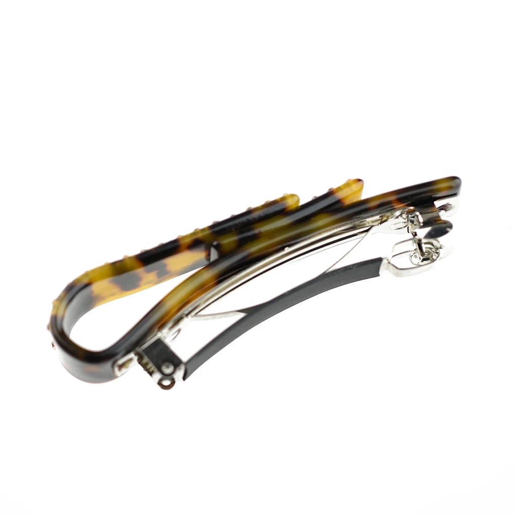 Cellulose Acetate Hair Barrette Spring Clamp Women Hairwear Leopard Pattern