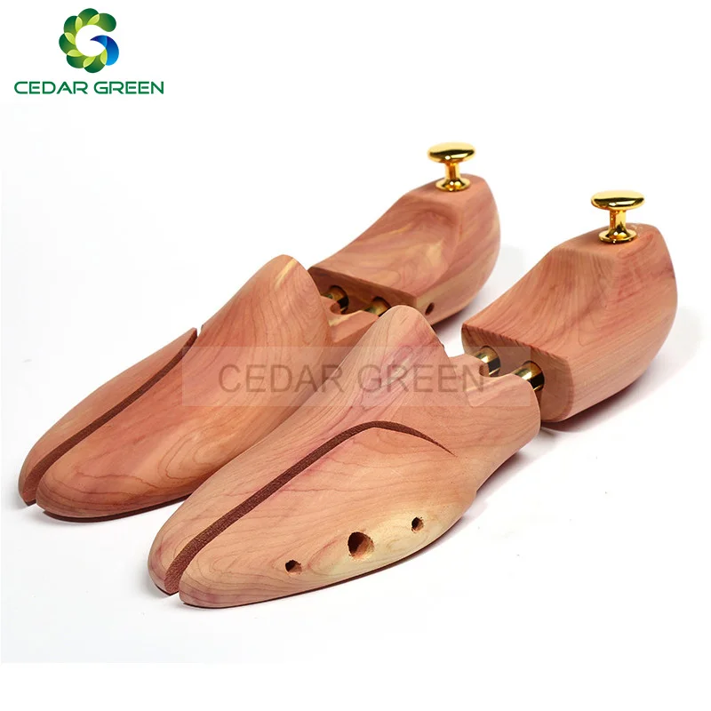 Baratos CedarGreen para hombres y mujeres de doble tubo ajustable cedro rojo zapato árbol de madera zapato árbol