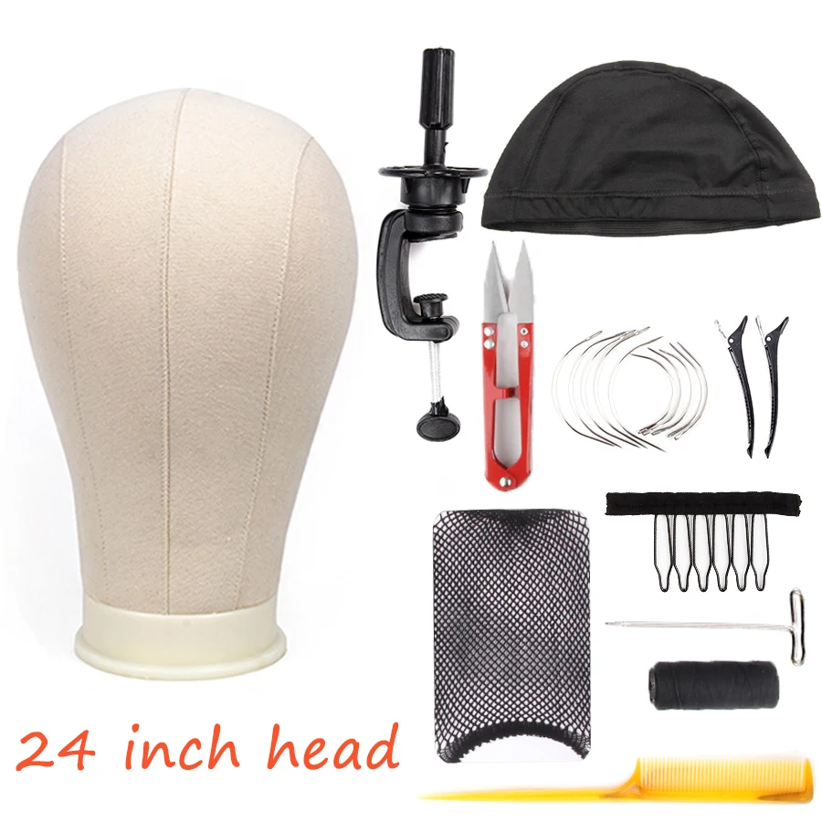 Alileader Wig Making Kit Canvas Head For Making Wigs 21-24 Good
