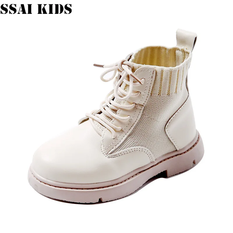 

SSAI KIDS Girl's Martin boots kids shoes Children's fashion ankle boots little girl's leather boots non-slip British style boots