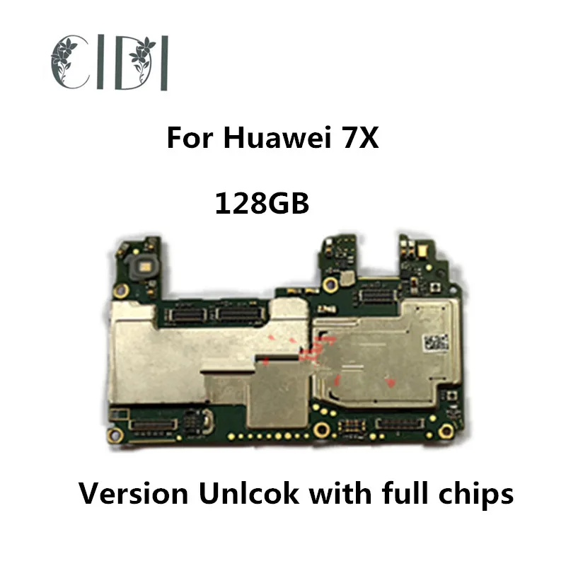 CIDI Full Working Original Used Unlocked For HUAWEI Honor 7X 128GB Motherboard Logic Mother Circuit Board Plate