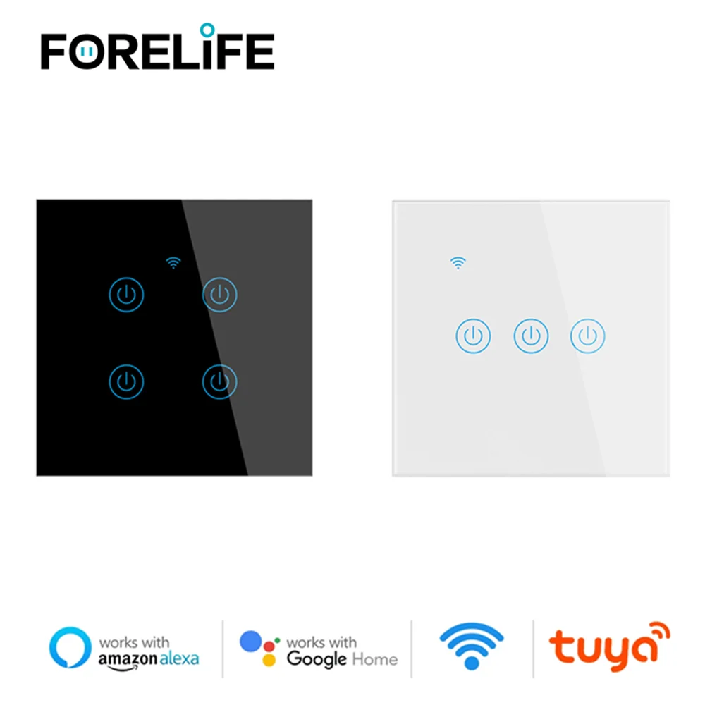 Умный сенсорный выключатель TUYA Wi-Fi 1/2/3/4 клавиши европейский стандарт умный жизнь