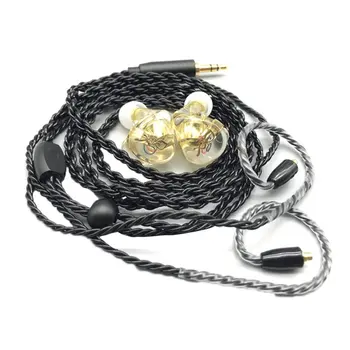 

In-Ear Headphones Diy Custom Resin Mmcx Circle Iron Subwoofer Mobile Music Headphones + Headphone Cable