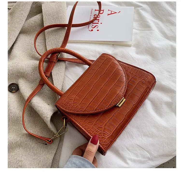 Stone Pattern PU Leather Crossbody Bags For Women Luxury Quality Shoulder Messenger Bag Lady Designer Handbags Totes