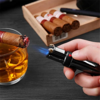 

Jobon Windproof Lighter Inflatable Gas Male Creative Personality Straight Into The Blue Flame Grinding Wheel Cigar Lighter