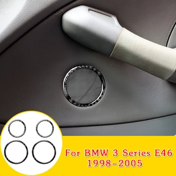 

4pcs Door Speaker Trim Set Car Carbon Fiber Sticker W/ double sided tape