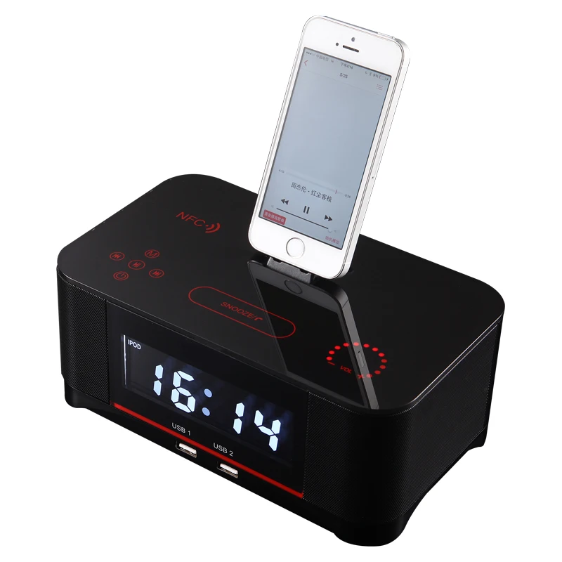Светодиодный цифровой будильник Bluetooth динамик сабвуфер мобильный телефон небольшой беспроводной аудио прикроватные часы