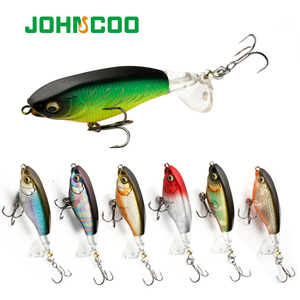 JOHNCOO 70mm 85mm Popper Fishing Lure 5.8g 10.5g Whopper