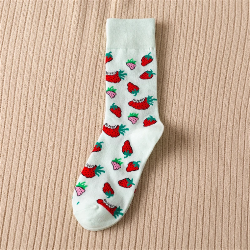Осень зима Harajuku каваи счастливые носки женские новые модные Клубничные забавные носки креативные высококачественные милые носки