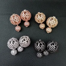 10-19 мм Серьги Двухсторонние серьги с кристаллами