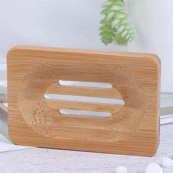 

1Pc Bathroom Eco-friendly Soap Tray Dish Drain Plate Wooden Storage Stand Holder