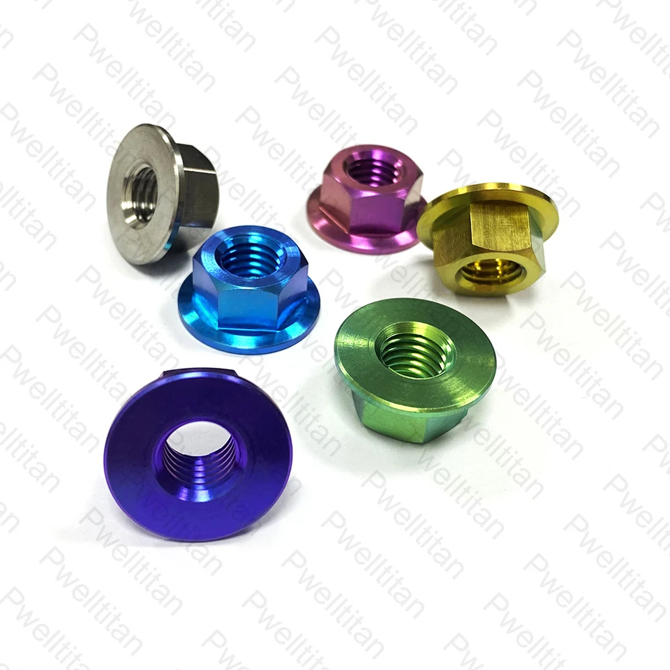 Dado In Titanio M5 M6 M8 M10 M12 M14 M16 Dadi Flangiati Per Bicicletta - Foto 10