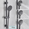 Rozin Matte Black Thermostatic Shower Faucet Wall Mounted Temperature adjustable Bathtub Mixer Tap With Handheld Bathroom Shower 2