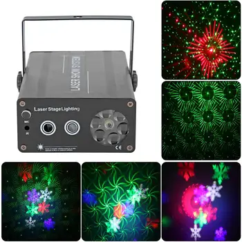 

Snowflake Stage Laser LED Lamp Voice Control More than 200 Laser Effects Landscape Projector Lighting for Xmas Party Decor